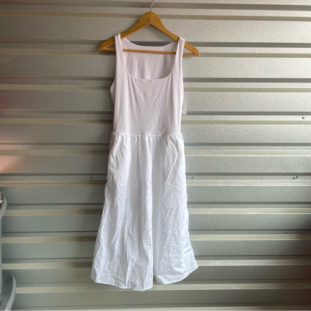 SPANX NWT smooth jersey mixed media dress in white